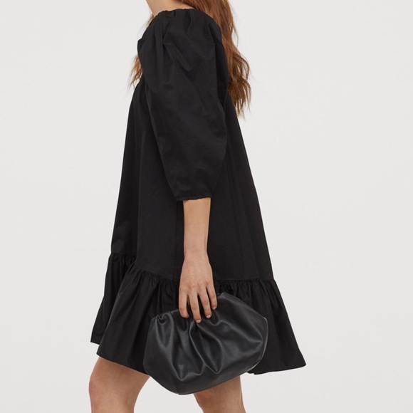 H&M | Puff Sleeve Black Mini Dress NWT - Picture 4 of 14